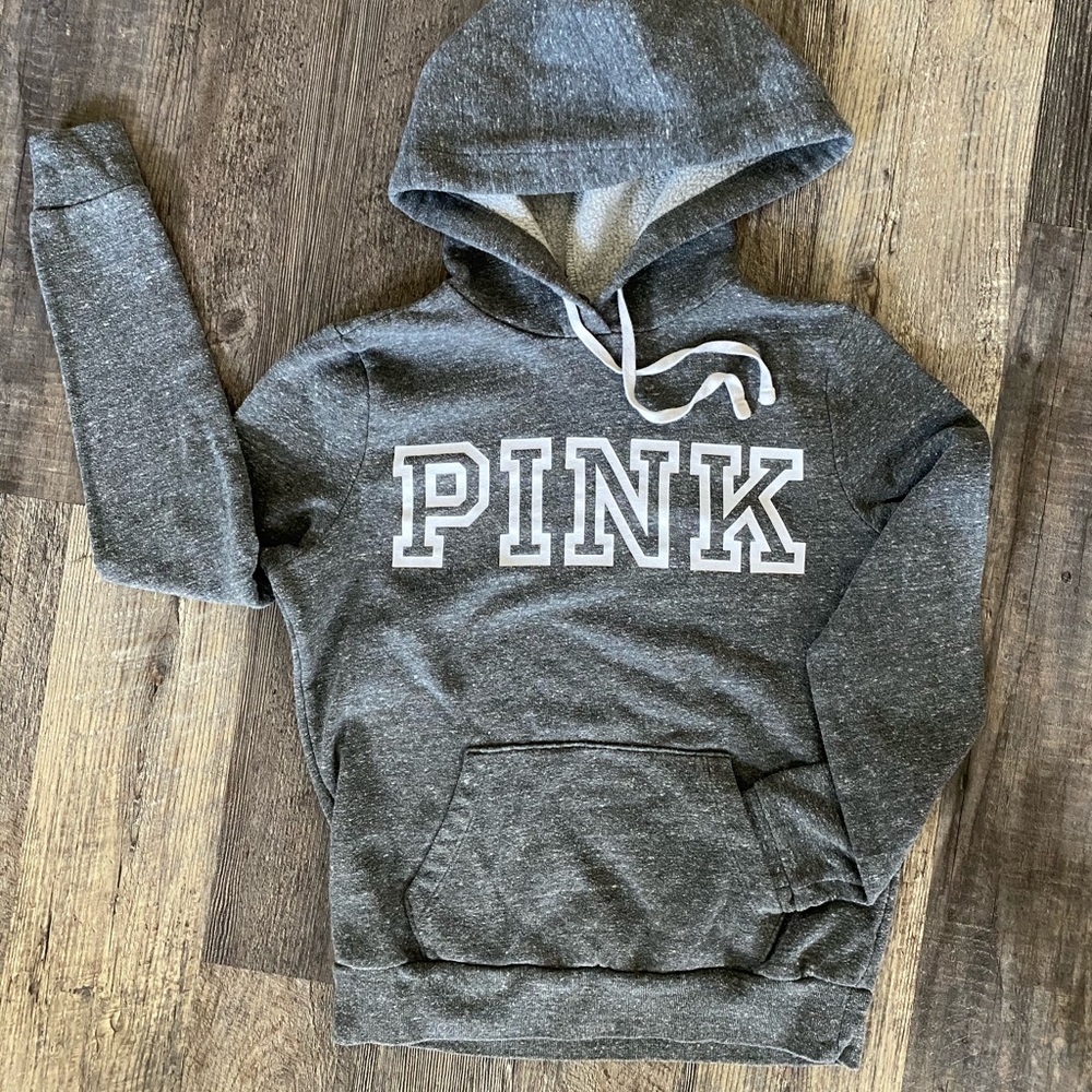 EUC - XS PINK Logo Zippered Hoodie